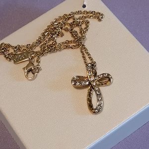 Gold cross necklace - brand is 1928